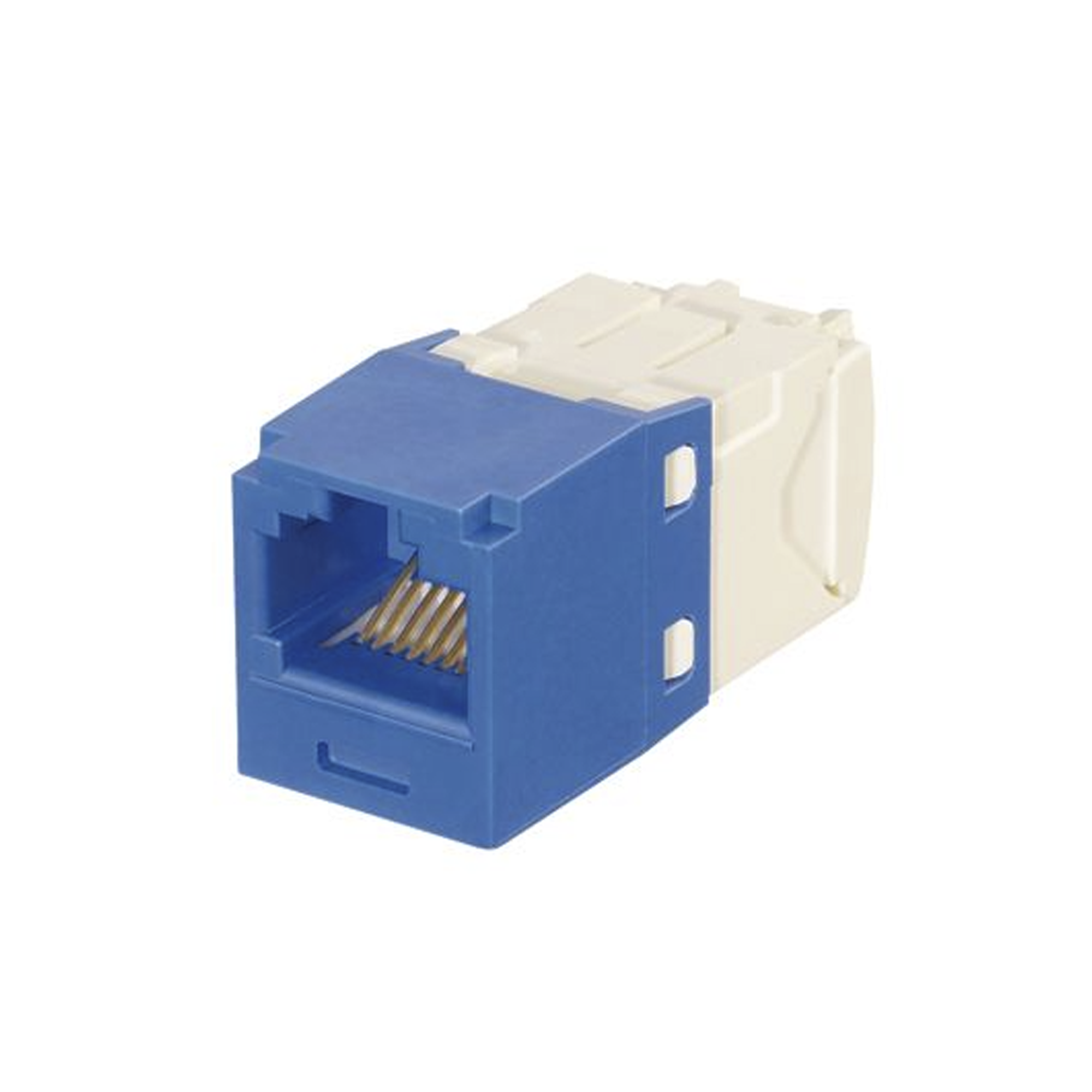 Conector Jack RJ45 Estilo TG con Llaveado Azul, Mini-Com, Categoría 6, de 8 posiciones y 8 cables Conector Jack RJ45 Estilo TG con Llaveado Azul, Mini-Com, Categoría 6, de 8 posiciones y 8 cables